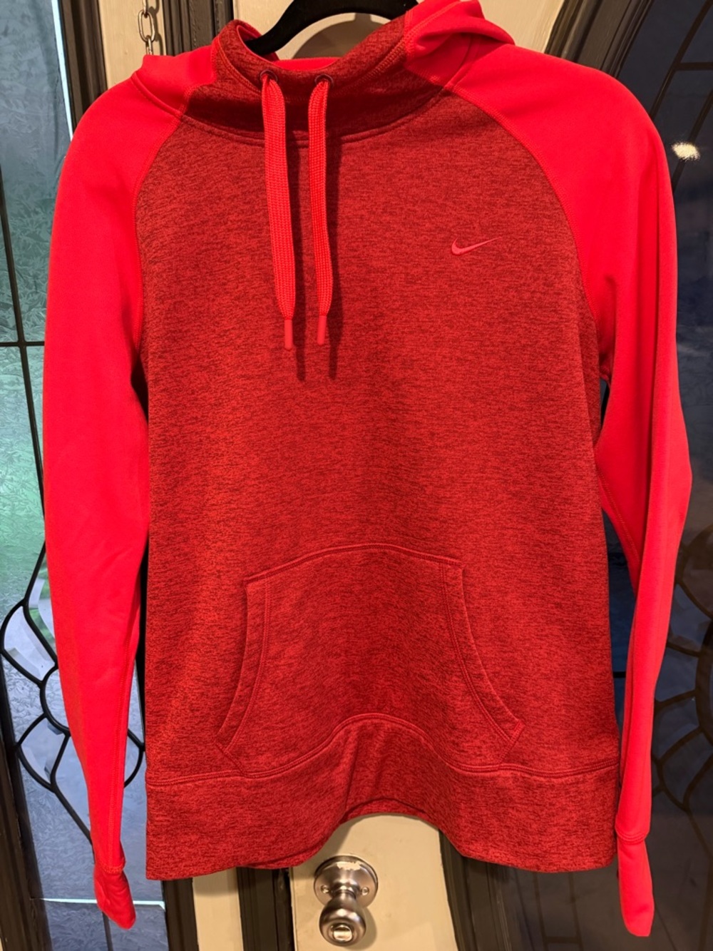 Nike Red Pullover Hoodie with Raglan Sleeves